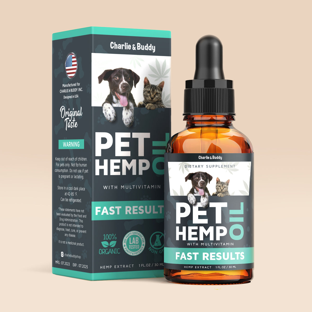 CHARLIE BUDDY Hemp Oil Dogs Cats Helps Pets with Anxiety