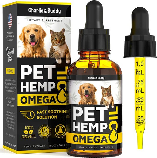 Hеmp Oil for Dogs Charlie&Buddy - Omega 3,6,9 for Skin, Coat, Anxiеty Relief and Jоint Pаin