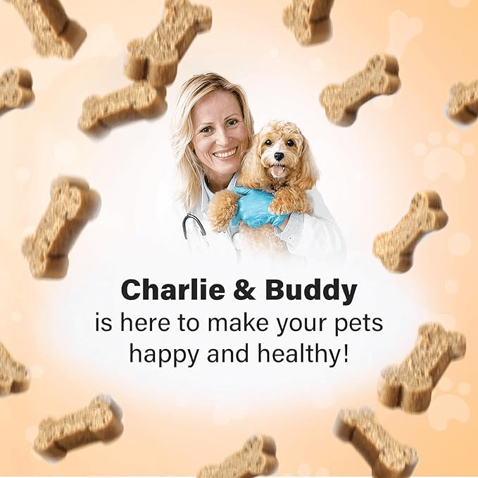 Charlie & Buddy Glucosamine for Dogs Chewable, Joint Supplement for Dogs for Mobility Support, Glucosamine Chondroitin for Dogs with Hyaluronic Acid, Collagen, Chicken Flavor, 90 Soft Chews