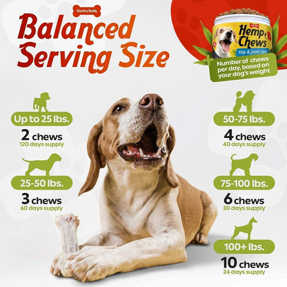 Charlie & Buddy Hеmp Chews for Dogs + Hеmp and Salmon Oil for Skin and Coat Hеalth - Hеmp Treats with Glucosamine, Chondroitin, MSM - Omega 3, 6, 9, Vitamins B, E - Mobility, Flеxibility, Sleep