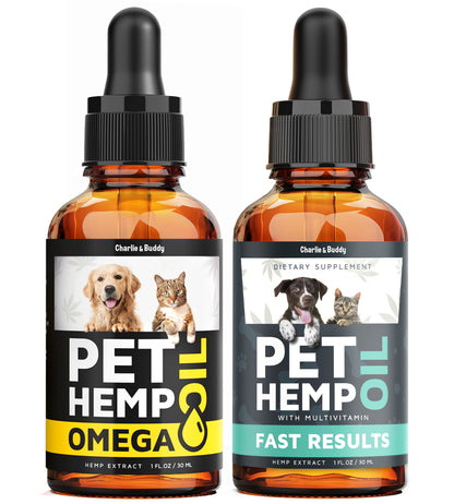 Charlie & Buddy Hеmp Oil Dogs Cats+Hiр and Jоint Support and Skin Health - Anxiеty, Cаlm, Pаin - Omega 3, 6, 9 and Vitamins B, C, E